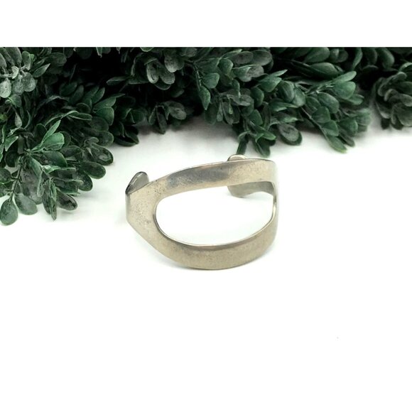 Vintage Zentall Silver tone peweter Cuff Bracelet Open Design - Picture 4 of 6